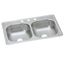 Dayton Stainless Steel 33" x 19" x 8" 3-Hole Equal Double Bowl Drop-in Sink