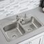 Dayton Stainless Steel 33" x 19" x 8" 3-Hole Equal Double Bowl Drop-in Sink