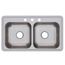 Dayton Stainless Steel 33" x 19" x 8" 3-Hole Equal Double Bowl Drop-in Sink