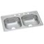 Dayton Stainless Steel 33" x 19" x 8" 4-Hole Equal Double Bowl Drop-in Sink