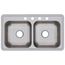 Dayton Stainless Steel 33" x 19" x 8" 4-Hole Equal Double Bowl Drop-in Sink