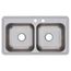 Dayton Stainless Steel 33" x 19" x 8" MR2-Hole Equal Double Bowl Drop-in Sink