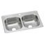 Dayton Stainless Steel 33" x 22" x 8-1/16" 1-Hole Equal Double Bowl Drop-in Sink