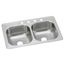 Dayton Stainless Steel 33" x 22" x 8-1/16" 4-Hole Equal Double Bowl Drop-in Sink
