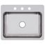 Dayton Stainless Steel 27" x 22" x 8" 3-Hole Single Bowl Dual Mount Sink