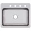 Dayton Stainless Steel 27" x 22" x 8" 4-Hole Single Bowl Dual Mount Sink