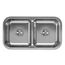 Lustertone Classic Stainless Steel 32-3/8" x 18-1/8" x 9" Equal Double Bowl Undermount Sink w/ Aqua Divide