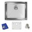 Crosstown 18 Gauge Stainless Steel 22-1/2" x 18-1/2" x 9" Single Bowl Undermount Sink Kit