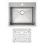 Crosstown 18 Gauge Stainless Steel 25" x 22" x 9" 1-Hole Single Bowl Dual Mount Sink Kit