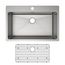 Crosstown 18 Gauge Stainless Steel 33" x 22" x 9" 1-Hole Single Bowl Dual Mount Sink Kit