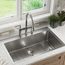 Crosstown 18 Gauge Stainless Steel 33" x 22" x 9" 4-Hole Single Bowl Dual Mount Sink Kit
