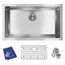 Crosstown 16 Gauge Stainless Steel 30-1/2" x 18-1/2" x 10" Single Bowl Undermount Sink Kit