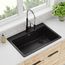 Quartz Classic 33" x 22" x 9-1/2" Single Bowl Drop-in Sink (Black)