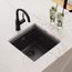 Quartz Classic 15-3/4" x 15-3/4" x 7-11/16" Single Bowl Dual Mount Bar Sink (Black)