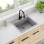 Quartz Classic 25" x 22" x 9-1/2" Single Bowl Drop-in Sink (Greystone)