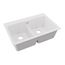 Quartz Classic 33" x 22" x 10" Equal Double Bowl Drop-in Sink w/ Aqua Divide (White)