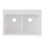 Quartz Classic 33" x 22" x 10" Equal Double Bowl Drop-in Sink w/ Aqua Divide (White)