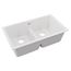 Quartz Classic 33" x 19" x 10" Equal Double Bowl Undermount Sink w/ Aqua Divide (White)