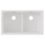 Quartz Classic 33" x 19" x 10" Equal Double Bowl Undermount Sink w/ Aqua Divide (White)