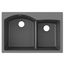 Quartz Classic 33" x 22" x 10" Offset 60/40 Double Bowl Drop-in Sink w/ Aqua Divide (Dusk Gray)