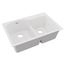 Quartz Classic 33" x 22" x 10" Offset 60/40 Double Bowl Drop-in Sink w/ Aqua Divide (White)