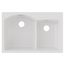 Quartz Classic 33" x 22" x 10" Offset 60/40 Double Bowl Drop-in Sink w/ Aqua Divide (White)