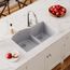 Quartz Classic 33" x 22" x 10" Offset 60/40 Double Bowl Undermount Sink w/ Aqua Divide (Greystone)