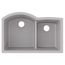 Quartz Classic 33" x 22" x 10" Offset 60/40 Double Bowl Undermount Sink w/ Aqua Divide (Greystone)