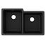 Quartz Classic 33" x 20-1/2" x 9-1/2" Offset Double Bowl Undermount Sink (Black)