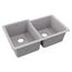 Quartz Classic 33" x 20-1/2" x 9-1/2" Offset Double Bowl Undermount Sink (Greystone)