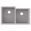 Quartz Classic 33" x 20-1/2" x 9-1/2" Offset Double Bowl Undermount Sink (Greystone)