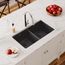 Quartz Classic 33" x 18-1/2" x 9-1/2" Equal Double Bowl Undermount Sink (Black)