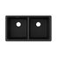 Quartz Classic 33" x 18-1/2" x 9-1/2" Equal Double Bowl Undermount Sink (Black)