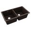 Quartz Classic 33" x 18-1/2" x 9-1/2" Equal Double Bowl Undermount Sink Mocha