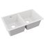 Quartz Classic 33" x 18-1/2" x 9-1/2" Equal Double Bowl Undermount Sink (White)