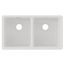 Quartz Classic 33" x 18-1/2" x 9-1/2" Equal Double Bowl Undermount Sink (White)