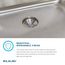 Lustertone Classic Stainless Steel 20-1/2" x 16-1/2" x 7-7/8" Single Bowl Undermount Sink w/ Perfect Drain