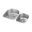 Lustertone Classic Stainless Steel 31-1/4" x 20" x 10" Offset 60/40 Double Bowl Undermount Sink Kit