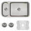 Lustertone Classic Stainless Steel, 32-1/4" x 18-1/4" x 7-3/4" 30/70 Double Bowl Undermount Sink Kit
