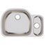 Lustertone Classic Stainless Steel 31-1/2" x 21-1/8" x 10" Offset 70/30 Double Bowl Undermount Sink