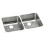 Lustertone Classic Stainless Steel, 31-3/4" x 16-1/2" x 5-3/8" Equal Double Bowl Undermount ADA Sink