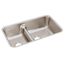 Lustertone Classic Stainless Steel 32-1/16" x 18-1/2" x 9" 40/60 Double Bowl Undermount Sink w/ Aqua Divide