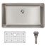 Lustertone Iconix 16 Gauge Stainless Steel 32-1/2 x 19-1/2" x 9" Single Bowl Undermount Sink Kit w/ Perfect Drain