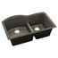 Quartz Luxe 33" x 22" x 10" Offset 60/40 Double Bowl Undermount Sink w/ Aqua Divide Chestnut
