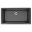 Quartz Luxe 35-7/8" x 19" x 9" Single Bowl Undermount Kitchen Sink w/ Perfect Drain Charcoal