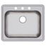 Dayton Stainless Steel 25" x 21-1/4" x 5-3/8" 3-Hole Single Bowl Drop-in Sink