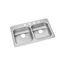 Dayton Stainless Steel 33" x 21-1/4" x 5-3/8" 4-Hole Equal Double Bowl Drop-in Sink
