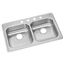 Dayton Stainless Steel 33" x 22" x 5-3/8" 4-Hole Equal Double Bowl Drop-in Sink