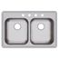 Dayton Stainless Steel 33" x 22" x 5-3/8" 4-Hole Equal Double Bowl Drop-in Sink