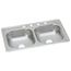 Dayton Stainless Steel 33" x 22" x 6-1/16" 1-Hole Equal Double Bowl Drop-in Sink